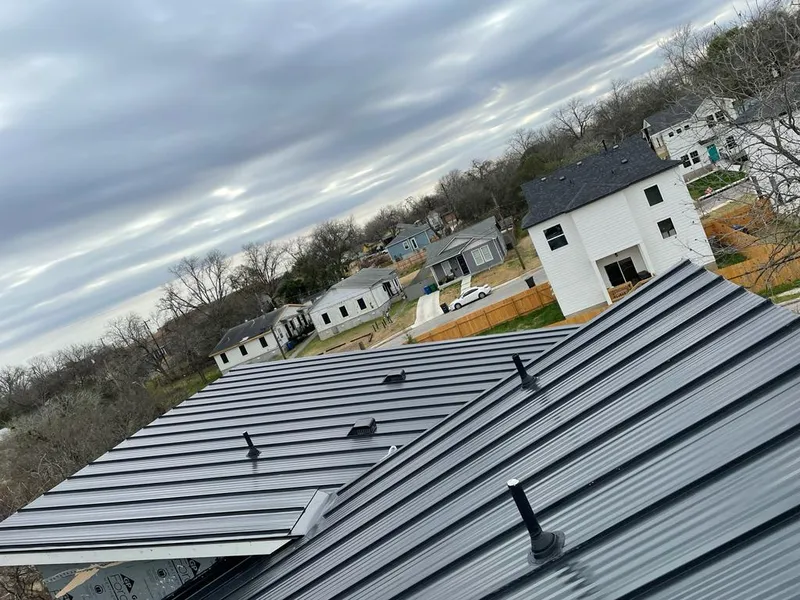 Standing seam metal roof panels with vents for Skylight Repair in Amelia